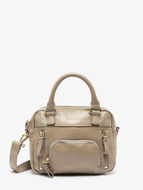Cross Body Tas Vintage Leder Nat et nin Beige vintage MICRMACY